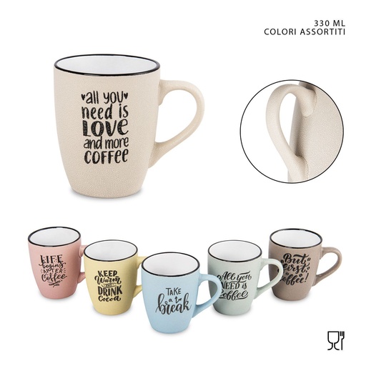 [0221955] Taza cerámica con asa 330ml - Cerámica y hogar