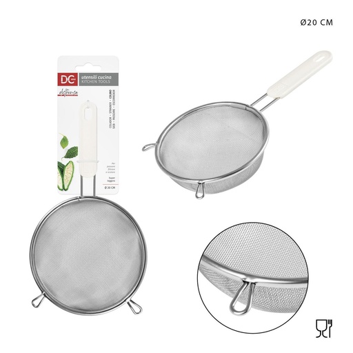 [0221587] Colador redondo de acero con mango 20 cm - Utensilios de cocina