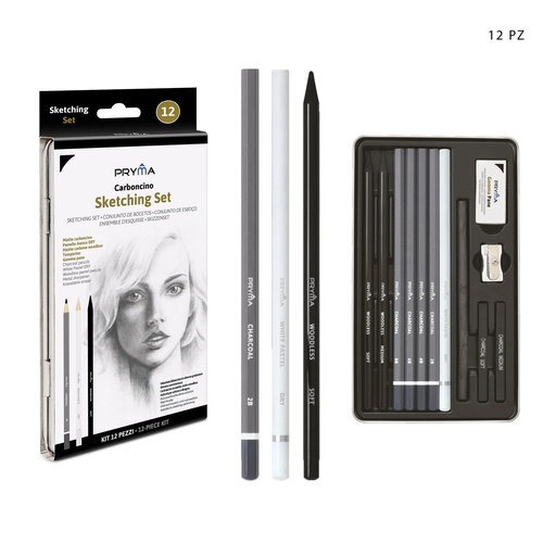 [0221886] Set de bocetos carboncillo 9 piezas para artistas y estudiantes