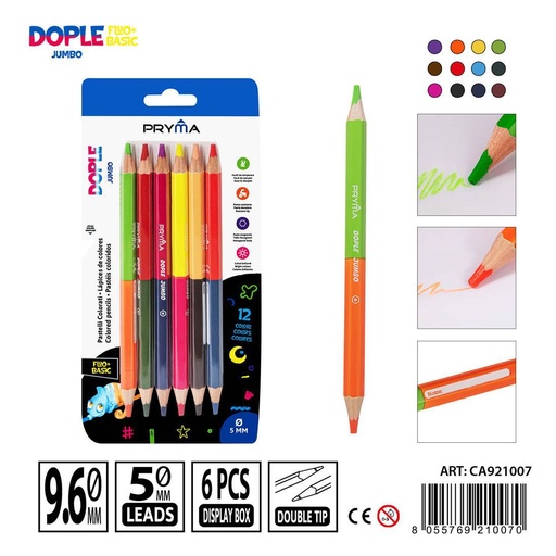 [0218500] Lápices de colores jumbo 6 unidades - Material artístico