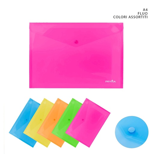 [0218728] Carpeta de botones fluorescentes A4 - Carpetería y productos de oficina