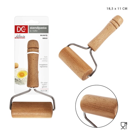 [0219087] Rodillo de madera 18.6x11.5 cm - Utensilios de cocina