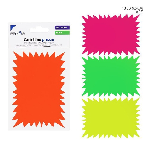 [0220321] Etiqueta de precio rectangular 13.5x9.5 cm 10 pcs - Papelería y etiquetas