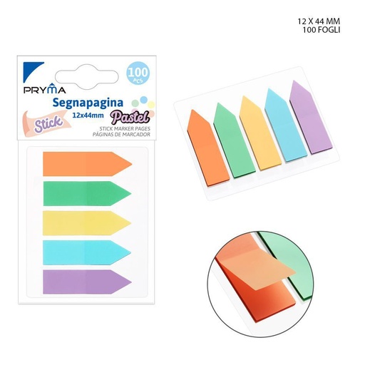 [0220380] Marcador de página 12x44 mm 100 pcs colores pastel - Papelería y etiquetas