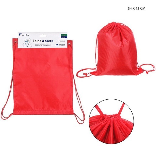 [0221269] Bolsa con cordón roja 34x43 cm - Estuches y mochilas