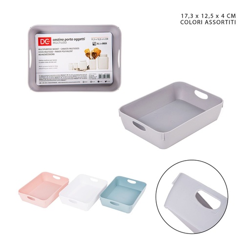 [0222135] Cesta multiuso de plástico 17.3x12.5x4 cm - Accesorios para el hogar