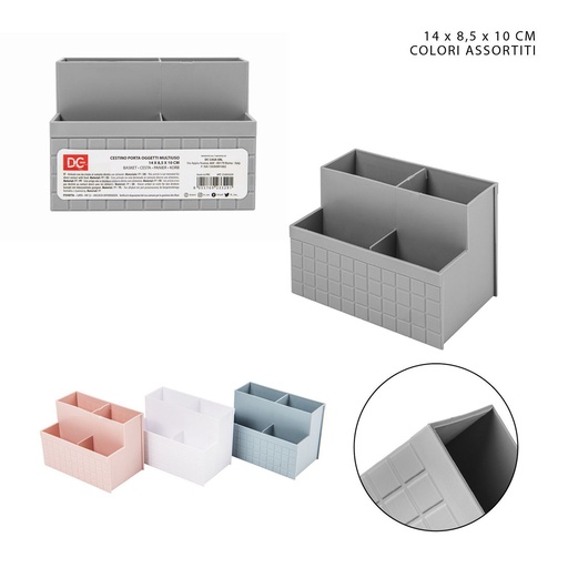 [0222142] Cesta multiuso de plástico 14x8.5x10 cm 4 compartimentos - Utensilios de cocina