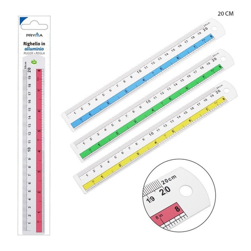 [0222884] Regla de aluminio 20cm - Material escolar y papelería