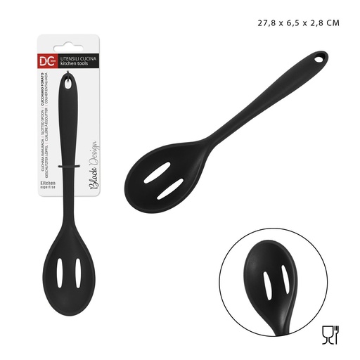 [0222853] Cucharón perforado de silicona 27.8x6.5x2.8 cm - Utensilios de cocina