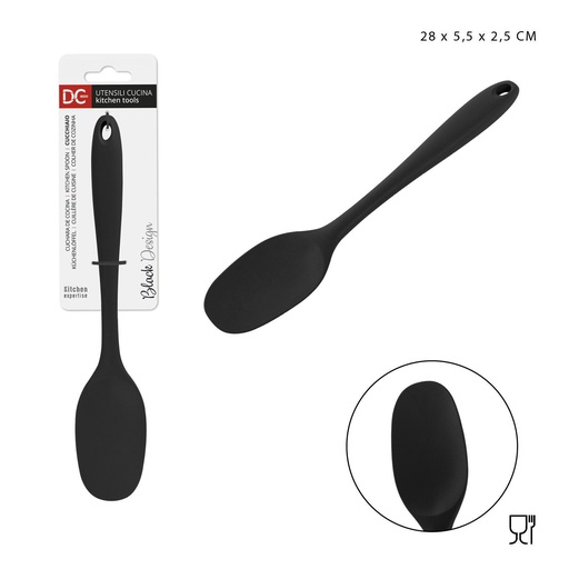[0222858] Cuchara de silicona negra 28x5.5x2.5 cm - Accesorios de cocina