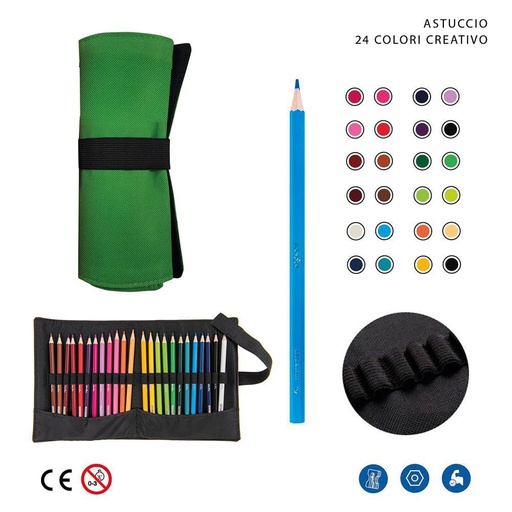 [0223169] Estuche de lápices de colores 24pz 36.5x20cm para materiales escolares
