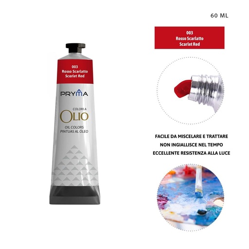 [0224622] Pintura al óleo 60ml N.003 rojo escarlata - Pinturas y arte