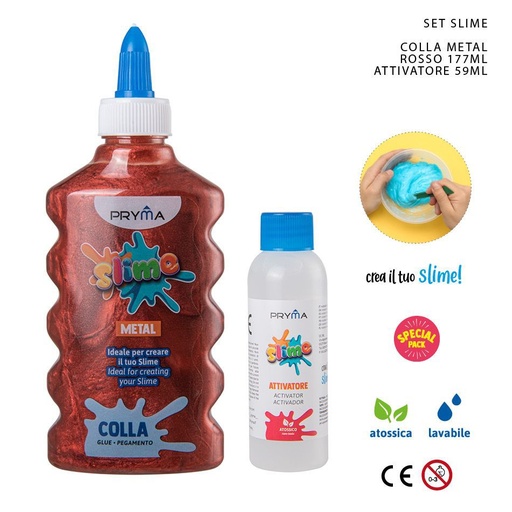 [0224833] Juego de slime 59ml rojo acero - Materiales de arte y manualidades