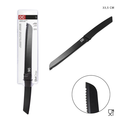 [0224938] Cuchillo de pan con negro diseño 33.5 cm - Utensilios de cocina