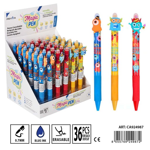 [0225407] Bolígrafo borrable 0.7 mm monstruo - Herramientas de escritura