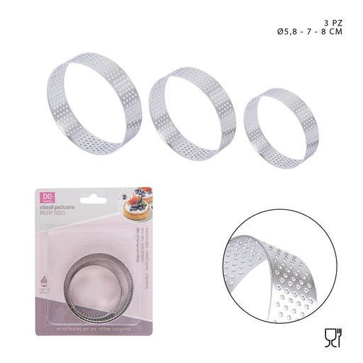 [0223402] Molde redondo de presión de mousse 5.8-7-8cm 3pz - Baking