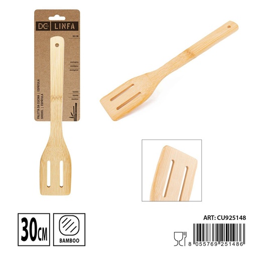 [0223856] Espátula de bambú rectangular 30 cm - Utensilios de cocina