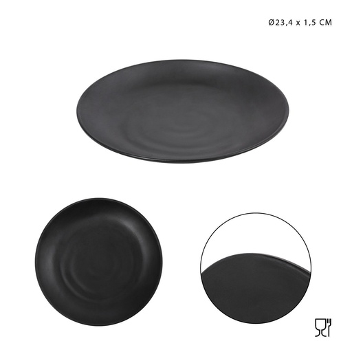 [0224521] Plato plano melamina d23.4x1.5 cm - Utensilios de cocina 