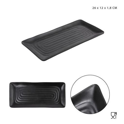 [0224525] Plato plano melamina rect. 26X12X1.8 cm - Utensilios de cocina 