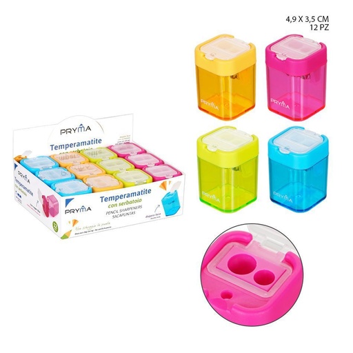 [0224385] Sacapuntas de plástico doble agujero 4.9x3.5 cm - Papelería y útiles escolares