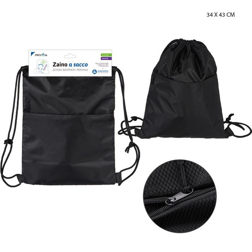 [0225858] Bolsa de deporte negra 34x43cm - Estuches y mochilas