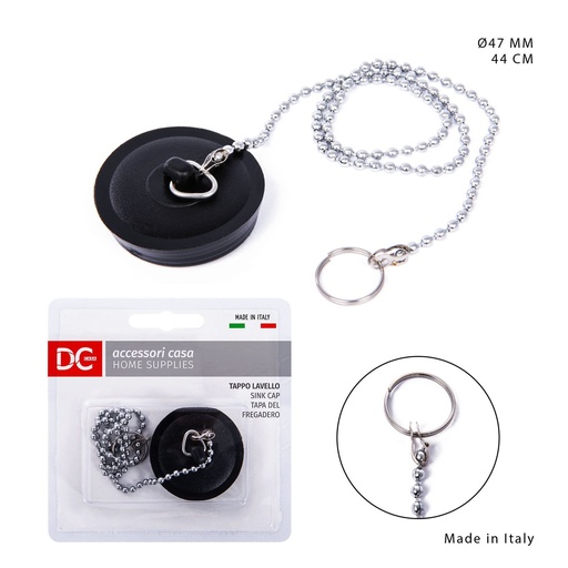 [0212014] Tapa de fregadero de acero inox 44cm con cadena - Accesorios de cocina