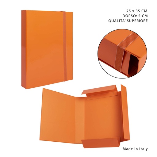 [0212492] Carpeta gruesa goma elástica D5 25x35cm Naranja - Papelería