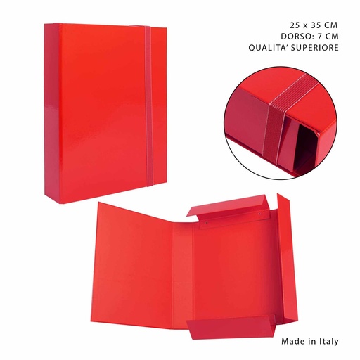 [0212496] Base plástica con goma elástica D7 25x35 cm color rojo - Material de oficina