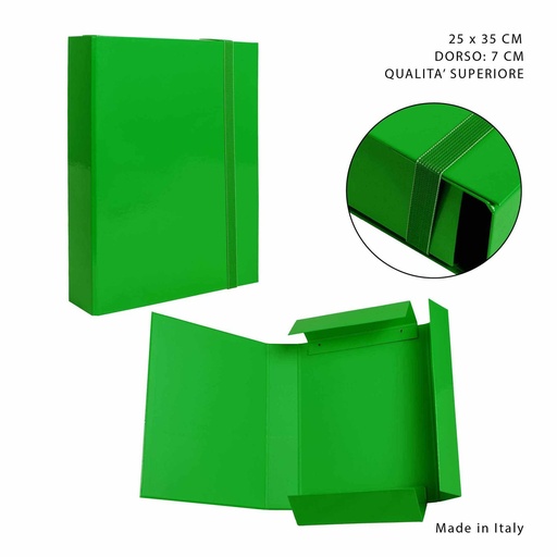 [0212499] Carpeta gruesa de goma elástica verde D7 25x35 cm - Papelería y oficina