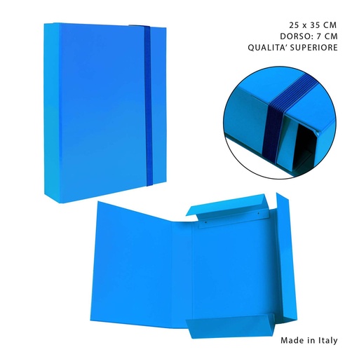 [0212500] Base plástica con goma elástica D7 25x35 cm color azul claro - Material de oficina