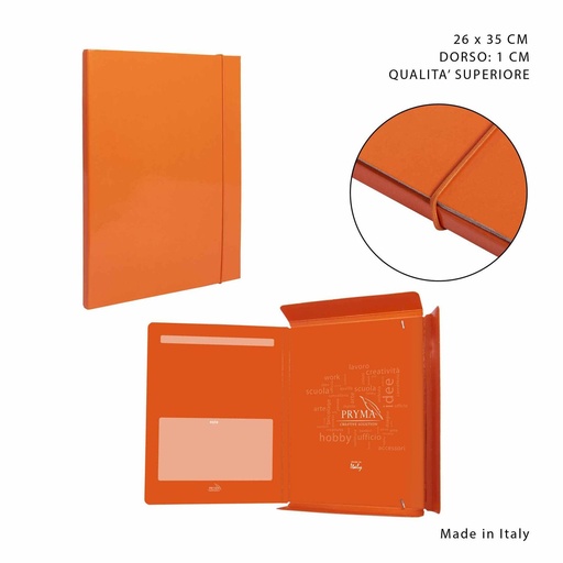 [0212507] Carpeta gruesa con goma elástica D1 26x35 cm naranja - Papelería