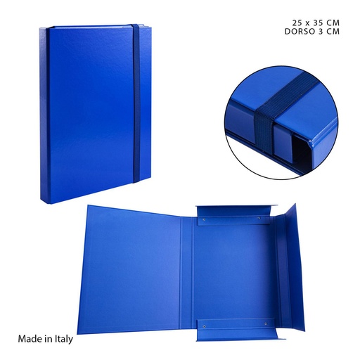 [0217392] Carpeta con goma plana D3 25x35 cm azul - Papelería