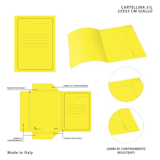 [0221086] Carpetas de archivo Manila 3L 25x33 cm color amarillo - Material de oficina