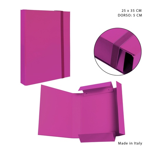 [0222905] Carpeta con goma plana D5 25x35cm Fucsia - Papelería