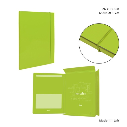 [0222908] Carpeta con goma redonda D1 26x35 cm verde claro - Papelería