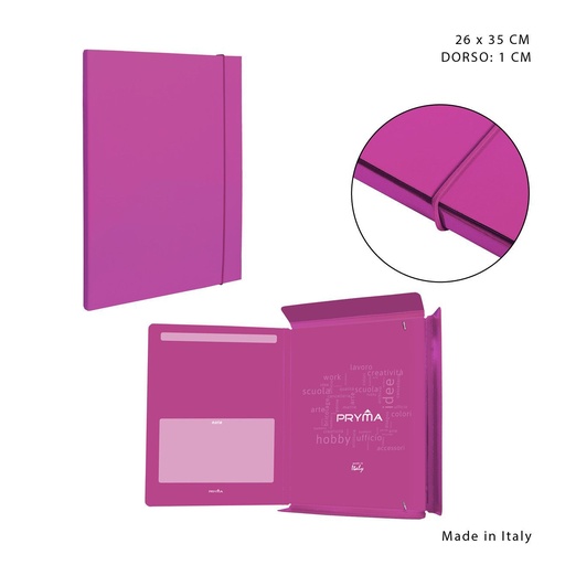 [0222909] Carpeta con goma redonda D1 26x35 cm fucsia - Papelería