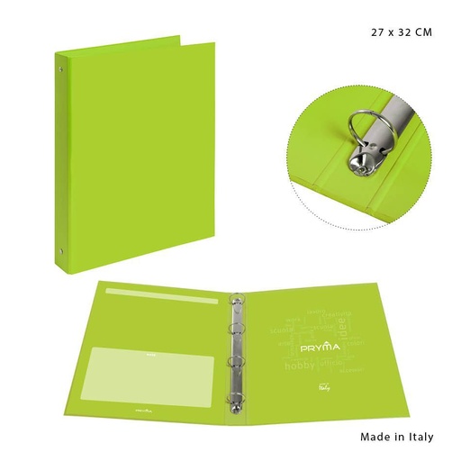 [0222911] Carpeta de 4 anillas verde claro 27x32cm - Artículos de oficina