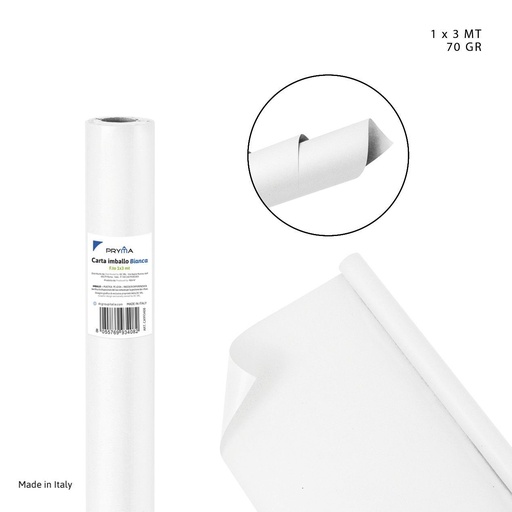 [0223659] Papel de embalaje blanco 70g 1x3m - Artículos de papelería