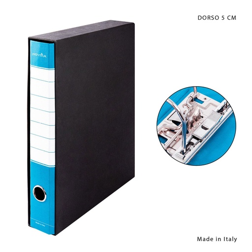 [0223973] Archivador con anillas y caja D5 azul claro - Papelería