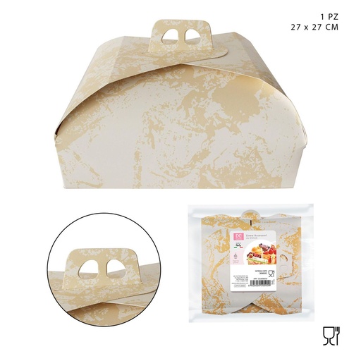[0232184] Caja para tarta cuadrada con mango 27x27cm