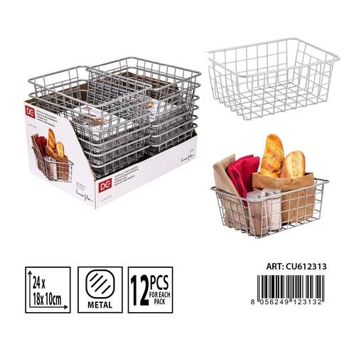 [0233897] Cesta de metal para almacenamiento 24x18x10 cm - Organización en cocina