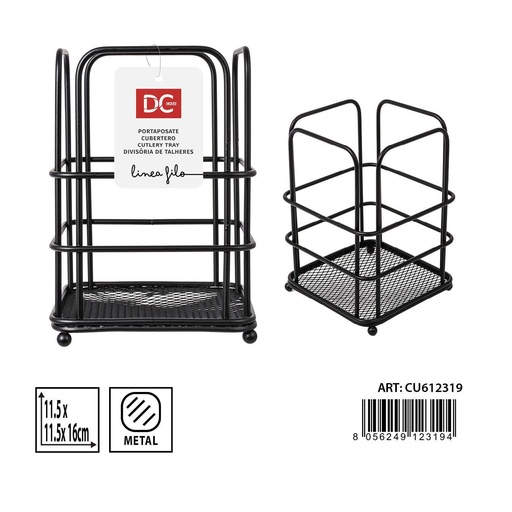 [0233903] Contenedor metálico para cubiertos 11.5x11.5x16cm - Almacenaje en cocina