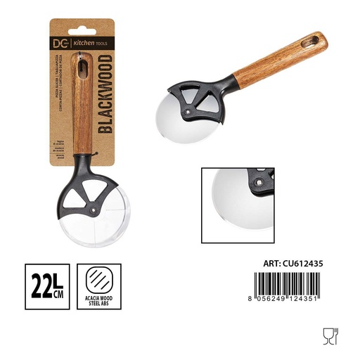 [0234469] Cortador de pizza Black Wood 22cm para cocina