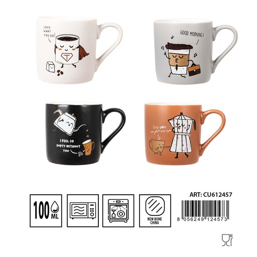 [0234667] Taza de café con dibujo 110 ml - Cerámica para café