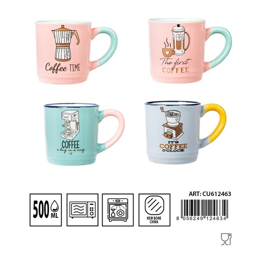 [0234673] Taza de café de cerámica 500 ml con dibujo - Accesorios de cocina