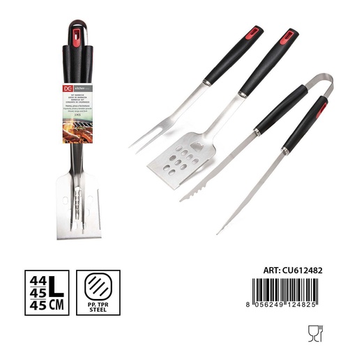 [0234749] Set de herramientas para barbacoa 3 piezas DC Casa - Utensilios de parrilla