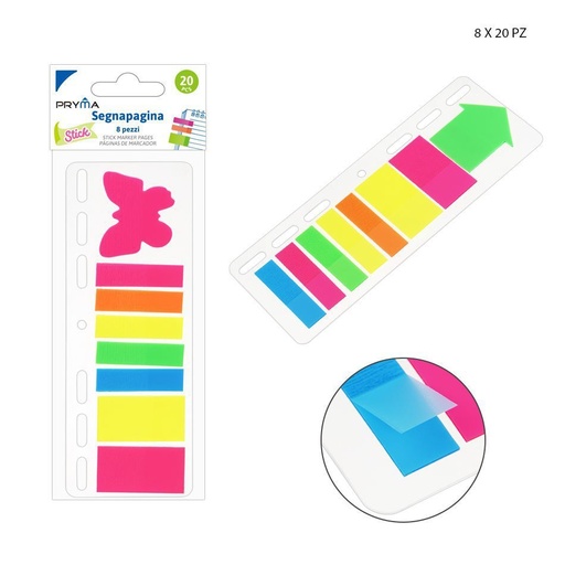 [0226470] Marcador de página 8x20pz post-it para organización y notas