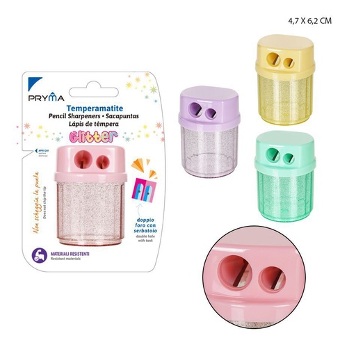 [0228129] Sacapuntas de doble color pastel 4.7x6.2 cm - Suministros de oficina