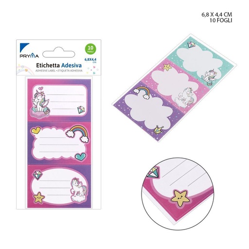 [0227058] Etiqueta adhesiva rectangular 6.8x4.4cm 3pz para organización y etiquetado