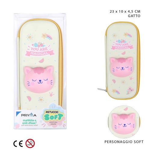 [0226114] Estuche antiestrés con gato 23x10x4.5 cm - Artículos de papelería